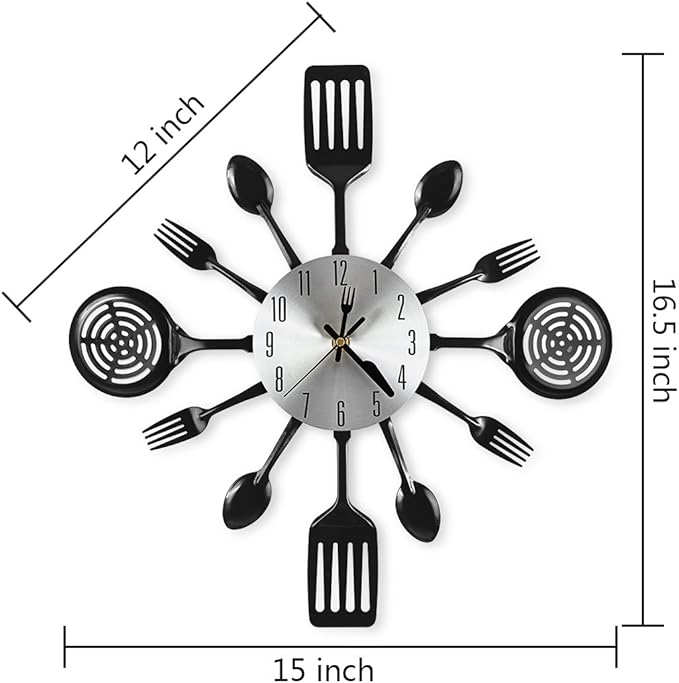 16 Inch Cutlery Kitchen Wall Clocks - Image 2