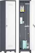 GREATMEET Slim Locking Metal Garage Storage Cabinet, Tall Steel Narrow Broom by GREATMEET