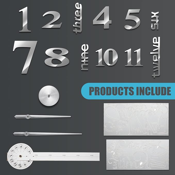 Junkin 3D Large Frameless DIY Wall Clock Modern Decor Family Quote Wall - Image 2