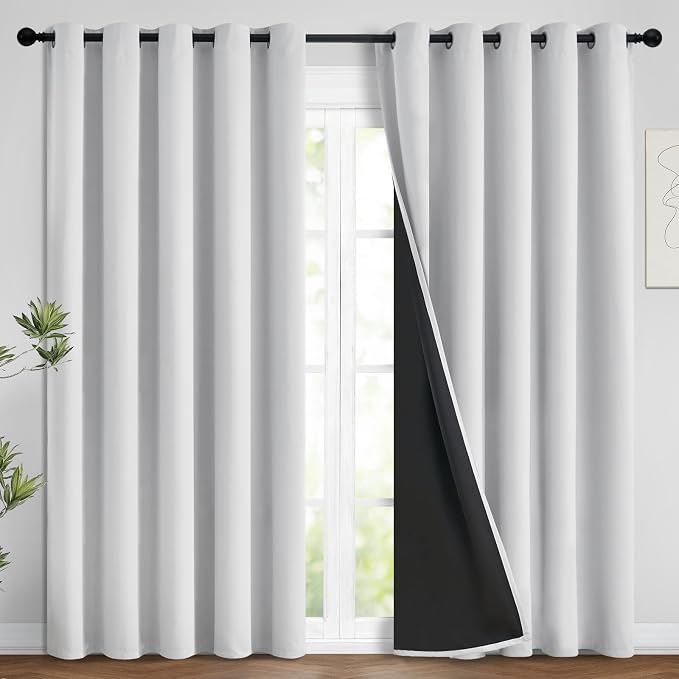 Yakamok 100% Blackout Curtains 84 Inches Long, 2 Thick Layers Heat and Full by Yakamok