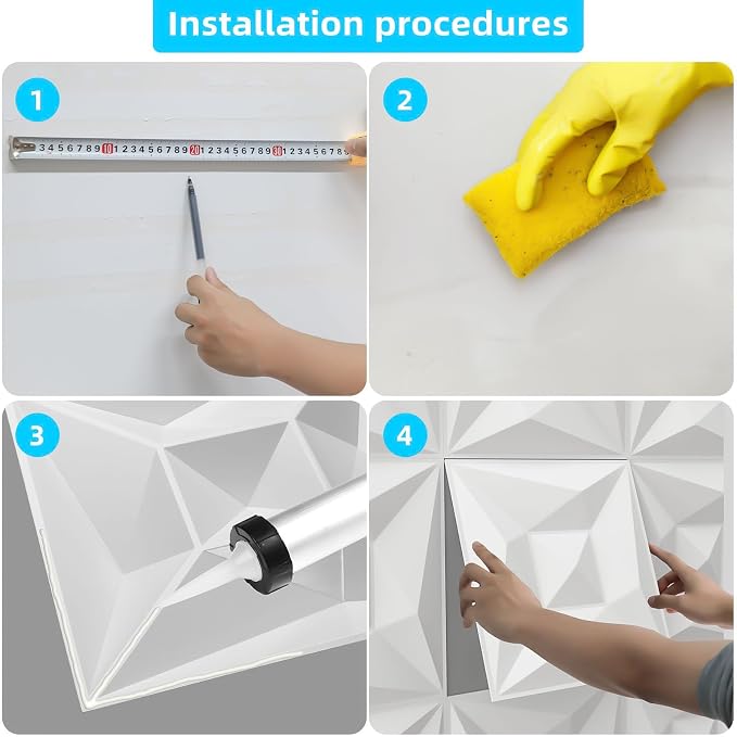 40 PCS 3D Wall Panels for Interior Décor White 11.8"*11.8" Wall Covering - Image 6