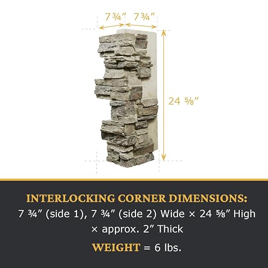 AZ Faux High-Density Polyurethane Faux Stone Interlocking Outside Corner - Image 3