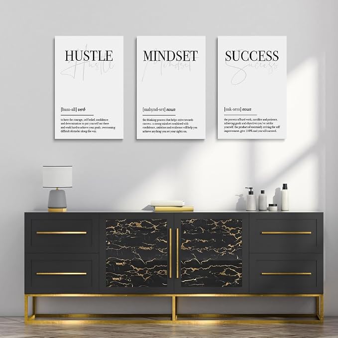 GUBIYU The Hustle Inspirational Canvas Motivational Poster - Image 3