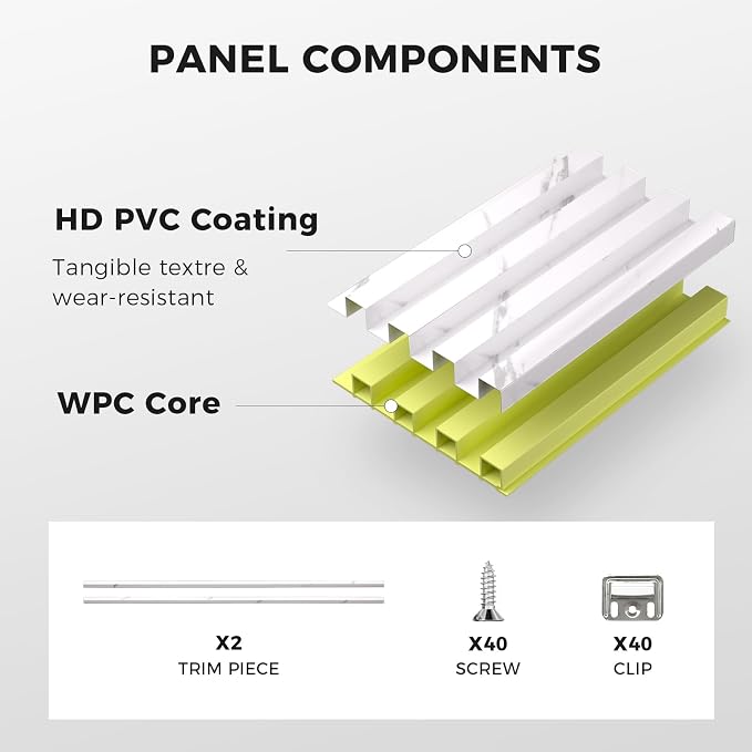 OUZUGIE WPC Acoustic Slat Wall Paneling, Living Room, TV Background, Study Room - Image 4