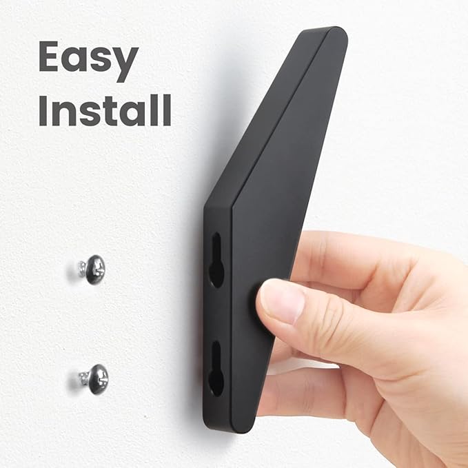 COCOYA 4Pack Metal Wall Hooks, Minimalist Coat Hooks Matte Black Simple Modern - Image 3