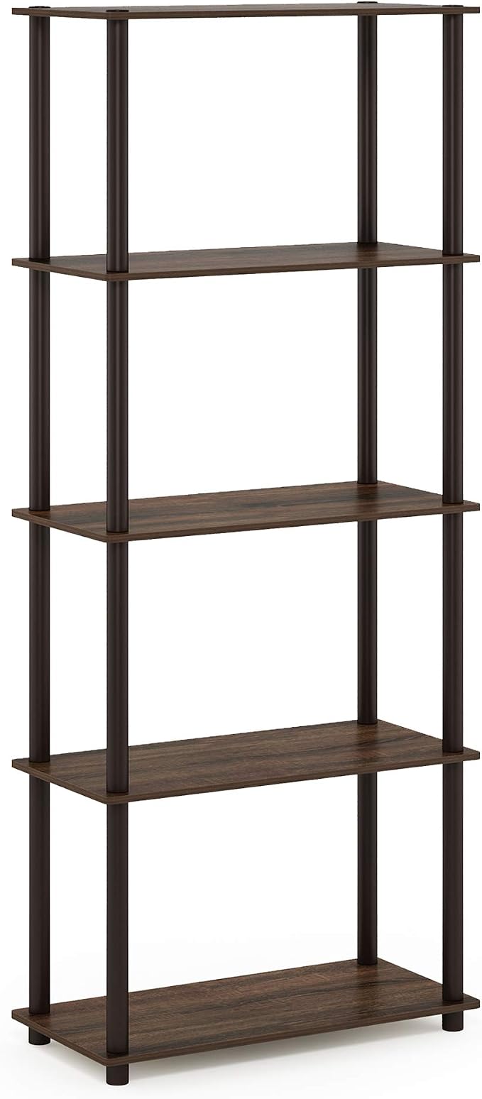 Furinno TURN-N-TUBE Storage Shelves, 5-Tier Book Shelf, Corner Shelf, Toolless - Image 5