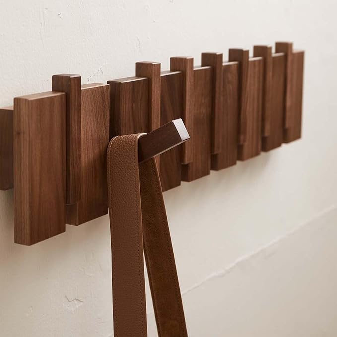 QUELLANCE Wood Coat Rack Wall Mount, Coat Hooks Hanger Wall Mounted, Heavy Duty - Image 2