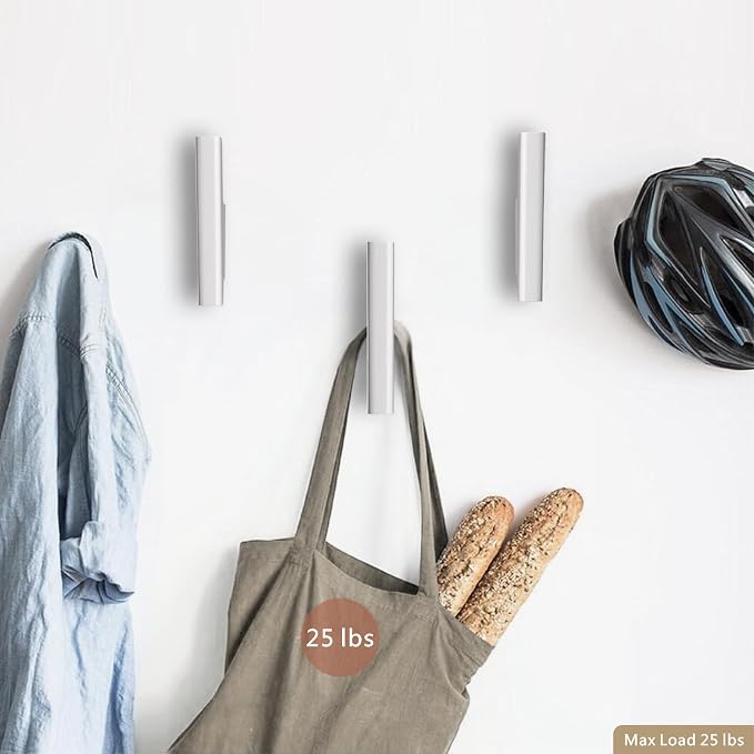 Wood Wall Hooks 4 Pack Coat Hooks Wall Mount White Wooden Hooks - Image 6