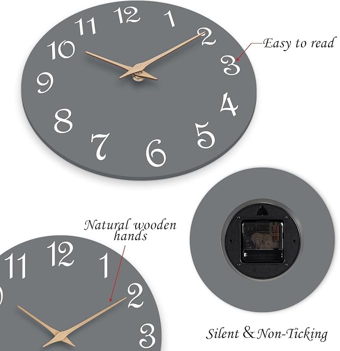 Mosewa Wall Clock Silent Non Ticking Decorative - Image 4