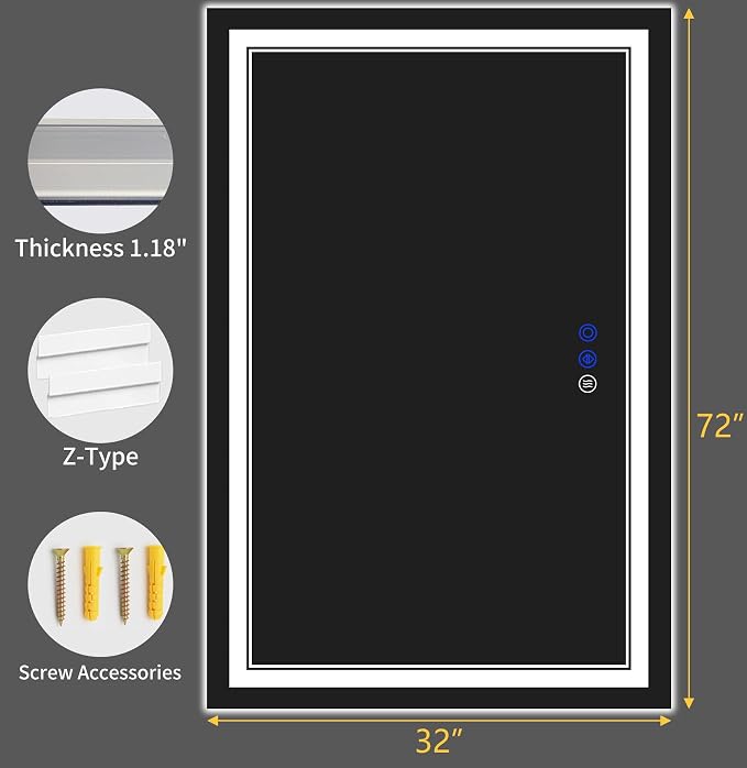 72"x32" LED Bathroom Mirror - Image 9