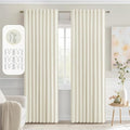 MIULEE Cream Back Tab Blackout Curtains 90 Inches Long 2 Panels Set by MIULEE