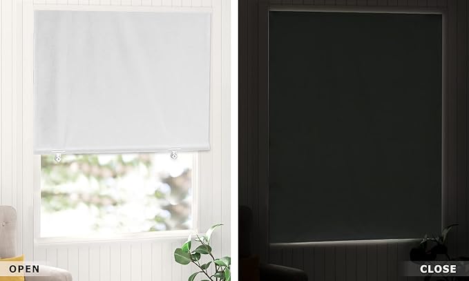 LazBlinds 100% Blackout Roller Shades, No Tools No Drill Cordless Blinds - Image 6