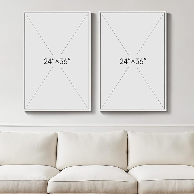 Large White Framed Blue and Gold Abstract Canvas Wall Art - Image 3