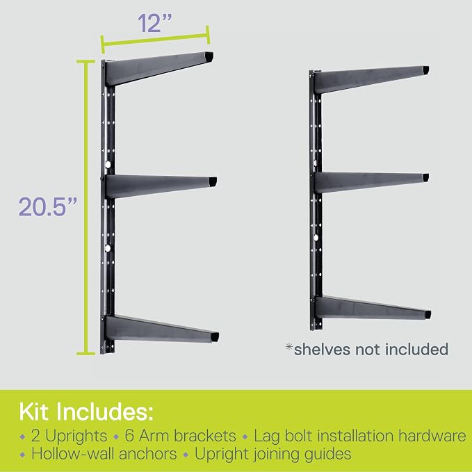 Minimalistic Black Shelf Brackets by Delta Cycle, Holds Up to 480 lbs, Modern - Image 3