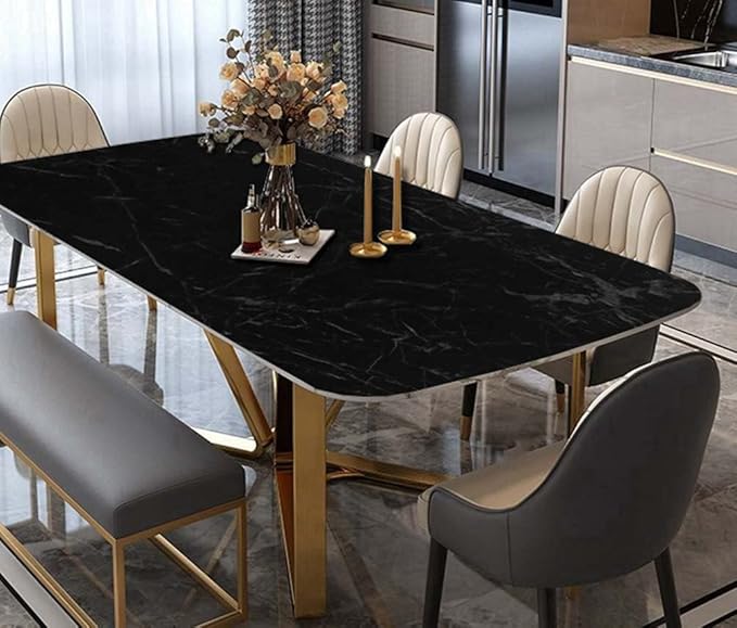 Arthome Black Marble, 17x393 Inches Peel and Stick Wallpaper, Marble Contact - Image 4