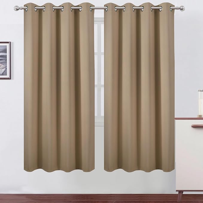 LEMOMO Natural Thermal Blackout Curtains/52 x 72 Inch/Set of 2 Panels Room by Lemomo