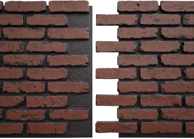 EverStone Aged Brick Faux Brick Panel, 46 7/8"W x 27"H x 1 1/4"D, Heath Color - Image 8