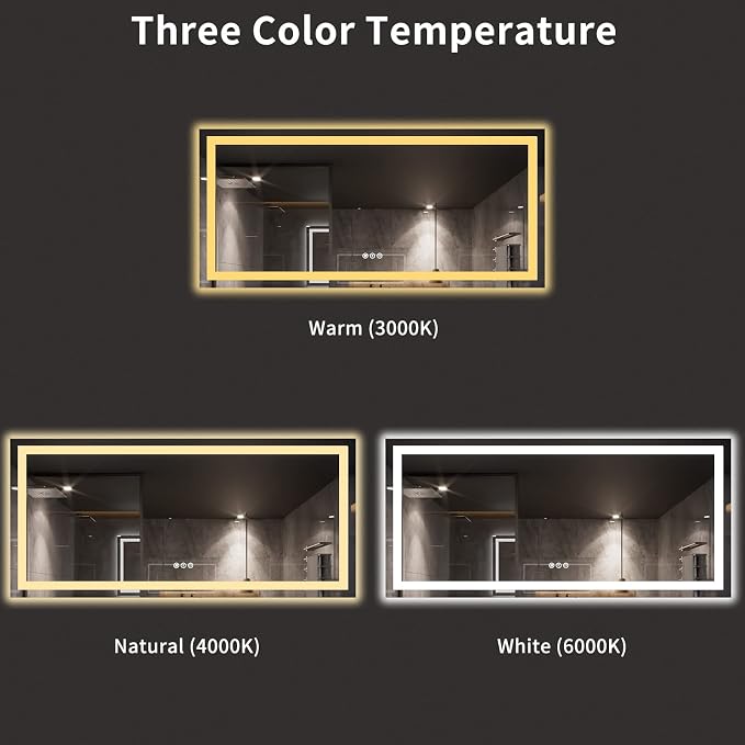 LOAAO 77X36 LED Bathroom Mirror - Image 5