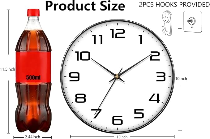 Silent Wall Clock with Extra Large Numbers - Image 3