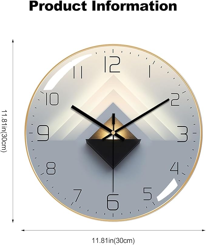 Ergocar Silent Modern Wall Art Deco Clock, Suitable - Image 7
