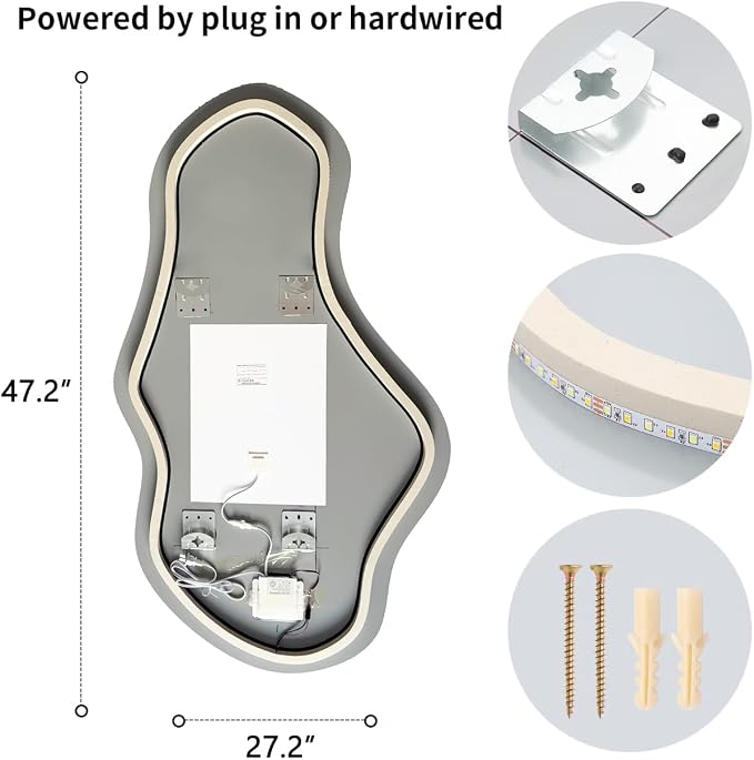 Modern Irregular LED Bathroom Mirror - Image 7