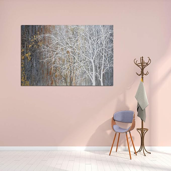 Yihui Arts White Birch Trees Painting 3D Canvas Art On Canvas Abstract Artwork - Image 4