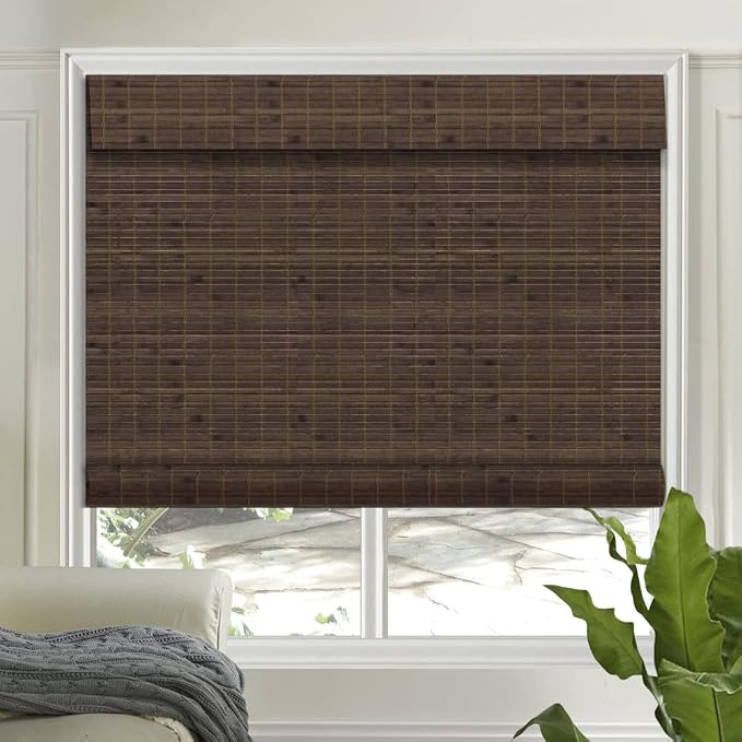 Letau No Drill No Tools Cordless Wood Window Shades Blinds, Bamboo Light by LETAU