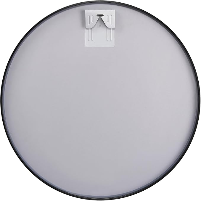 Itrue 30 Inch Round Wall Mirror, Brushed Black Metal Frame Circle Bathroom - Image 4