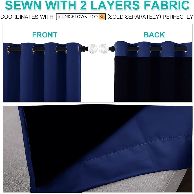 NICETOWN 100% Blackout Blinds, Laundry Room Decor Window Treatment Curtains - Image 5