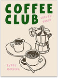 PDFI Kitchen Wall Art Coffee Club Canvas Print Vintage Coffee Artwork Posters by PDFI