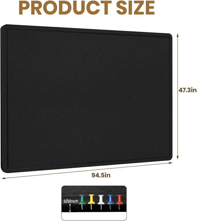 Extra Large Bulletin Board, 95 X 47 inches Cork Board - Image 3