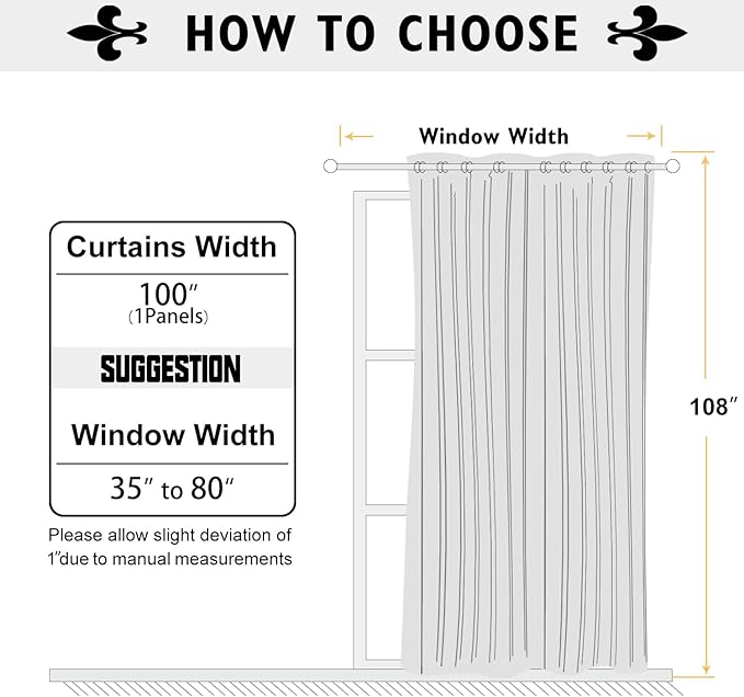ChrisDowa Room Divider Curtain 108 Inches Long, Wide Blackout Sliding Door - Image 6
