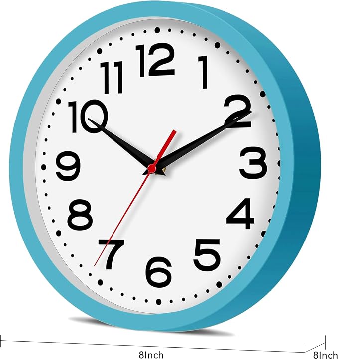 Roymnie Wall Clock Silent Non-Ticking Modern Clock Battery Operated 8 Inch - Image 9