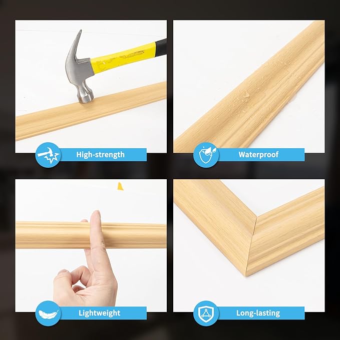 Art3d Pre-Cut Wall Molding Set of 6 pcs, Ready-to-Assemble Wainscoting Panels - Image 5