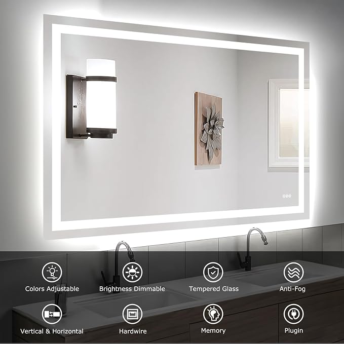 Hivone 60X40 LED Bathroom Mirror - Image 3