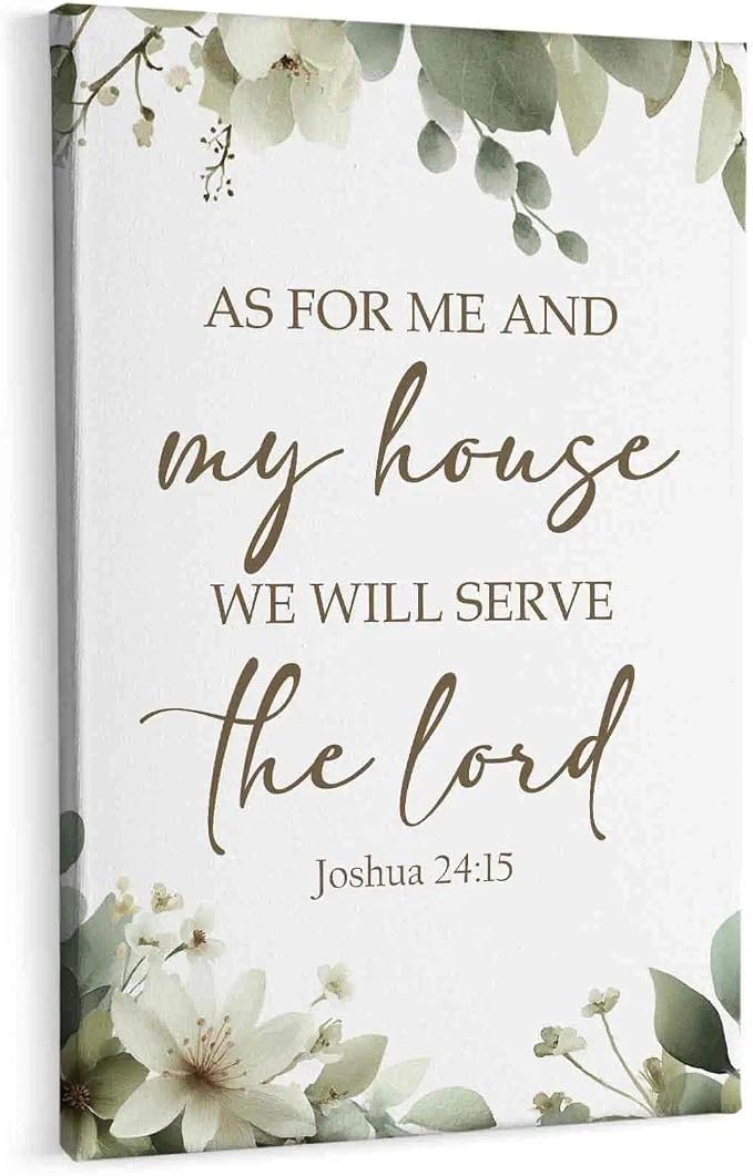 HIWX Christian Wall Decor, as for Me and My House Bible Verses Sage Green by HIWX