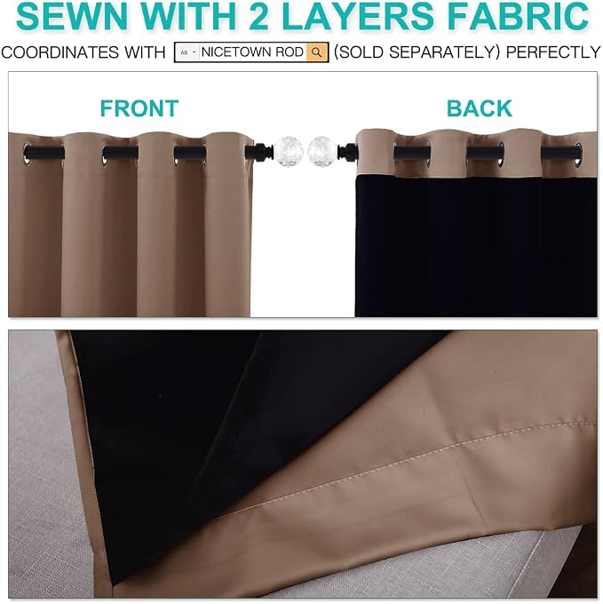 NICETOWN Warm Curtains for Winter, Complete Blackout Shades for Large Window - Image 4