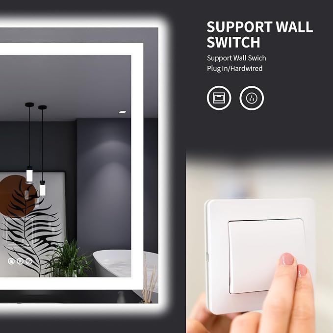 LOAAO 32"X32" LED Bathroom Mirror - Image 7