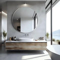 USHOWER 36" Round Frameless Wall Mirror by USHOWER