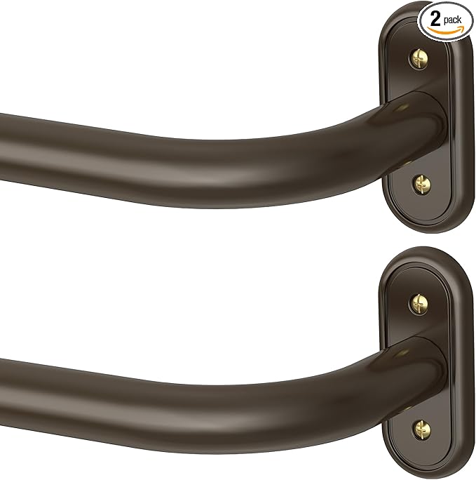2 Pack Curtain Rods 36-88 Inch, Bronze Wrap Around Blackout Curtain Rods by Wolistsa