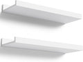 Boswillon Floating Shelves Wall Mounted Set of 2, Modern White Shelves by Boswillon