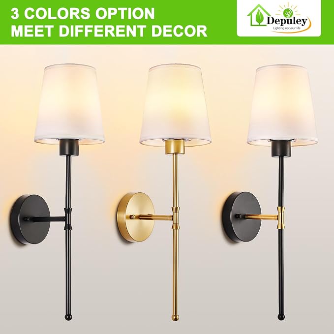 Depuley Battery Operated Wall Sconce: Set of 2 Wireless Wall Lights - Image 8