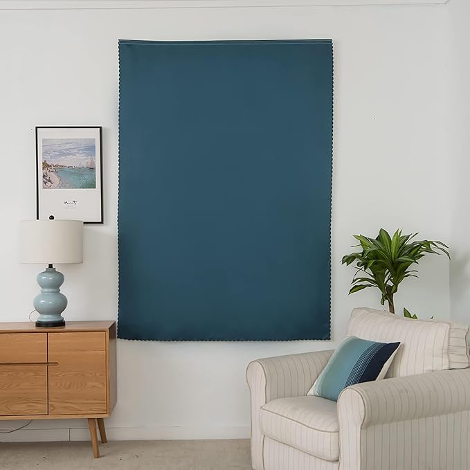 AJAZZ 100% Blackout Stick Curtain Portable Blackout Curtains Adhesive Curtains - Image 8