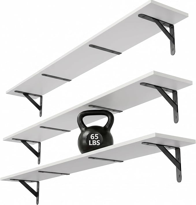 WOPITUES Floating Shelves for Wall 48″W x 8″D, Long Wall Mounted Shelves Set of by WOPITUESOfficial