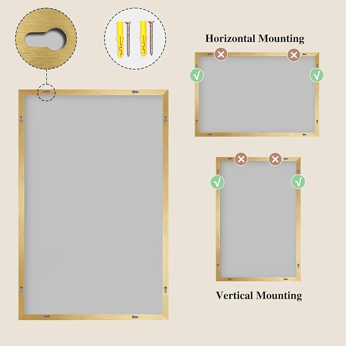Koonmi Gold Mirrors for Wall, 30x30 Inch Bathroom Mirror, Rectangular Wall - Image 8