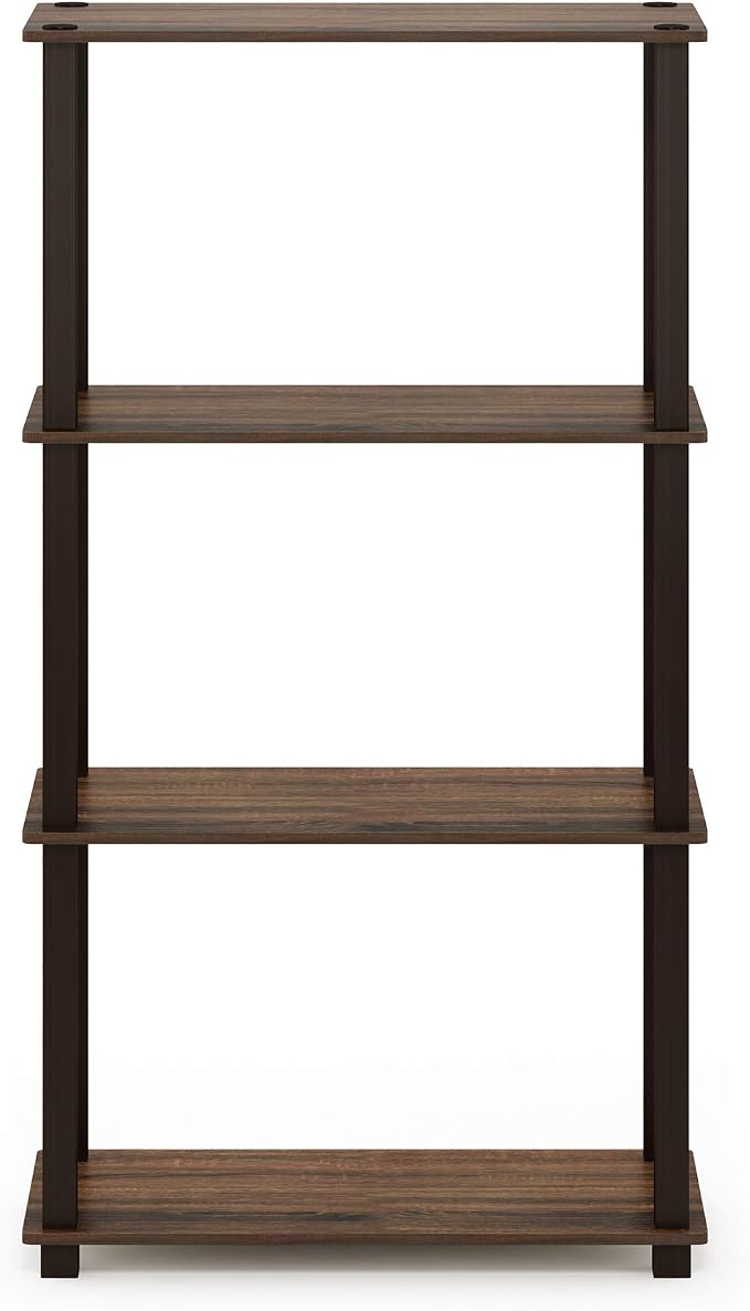Furinno TURN-S-TUBE Storage Shelves, 4-Tier Book Shelf, Corner Shelf, Toolless - Image 5