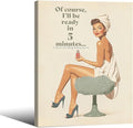 Boho Sage Green Bathroom Poster Vintage 70s Pin Up Girl Wall Art 12X16 inch by Unknown