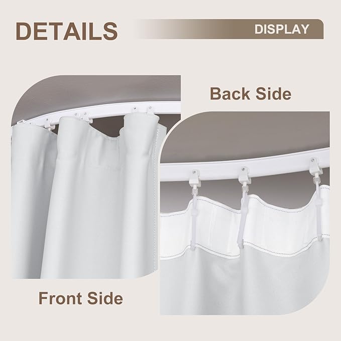 MaKefeile Room Divider Curtains & Flexible Bendable Tracks Set, Privacy - Image 5