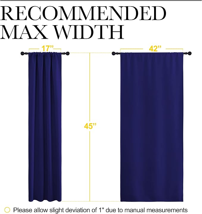 NICETOWN Navy Blue Curtains Blackout Draperies - Image 7