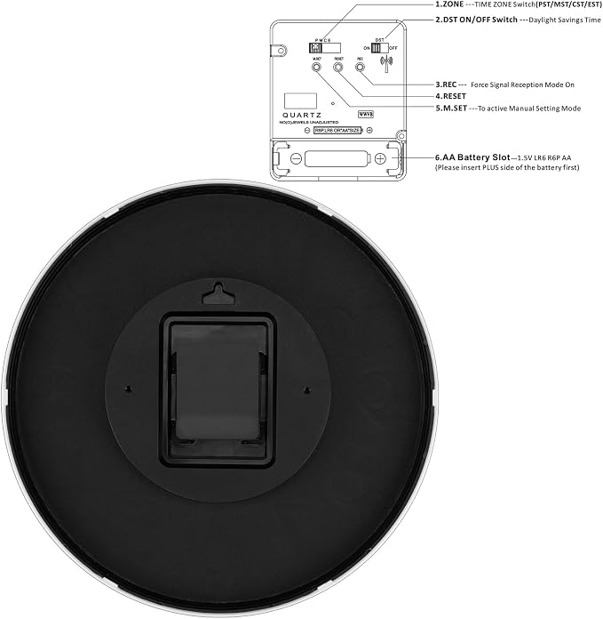 Foxtop Atomic Wall Clock Battery Operated Round Analog Modern Wall Clock Sets - Image 9